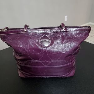 EUC Coach Purse Dark Purple Tote